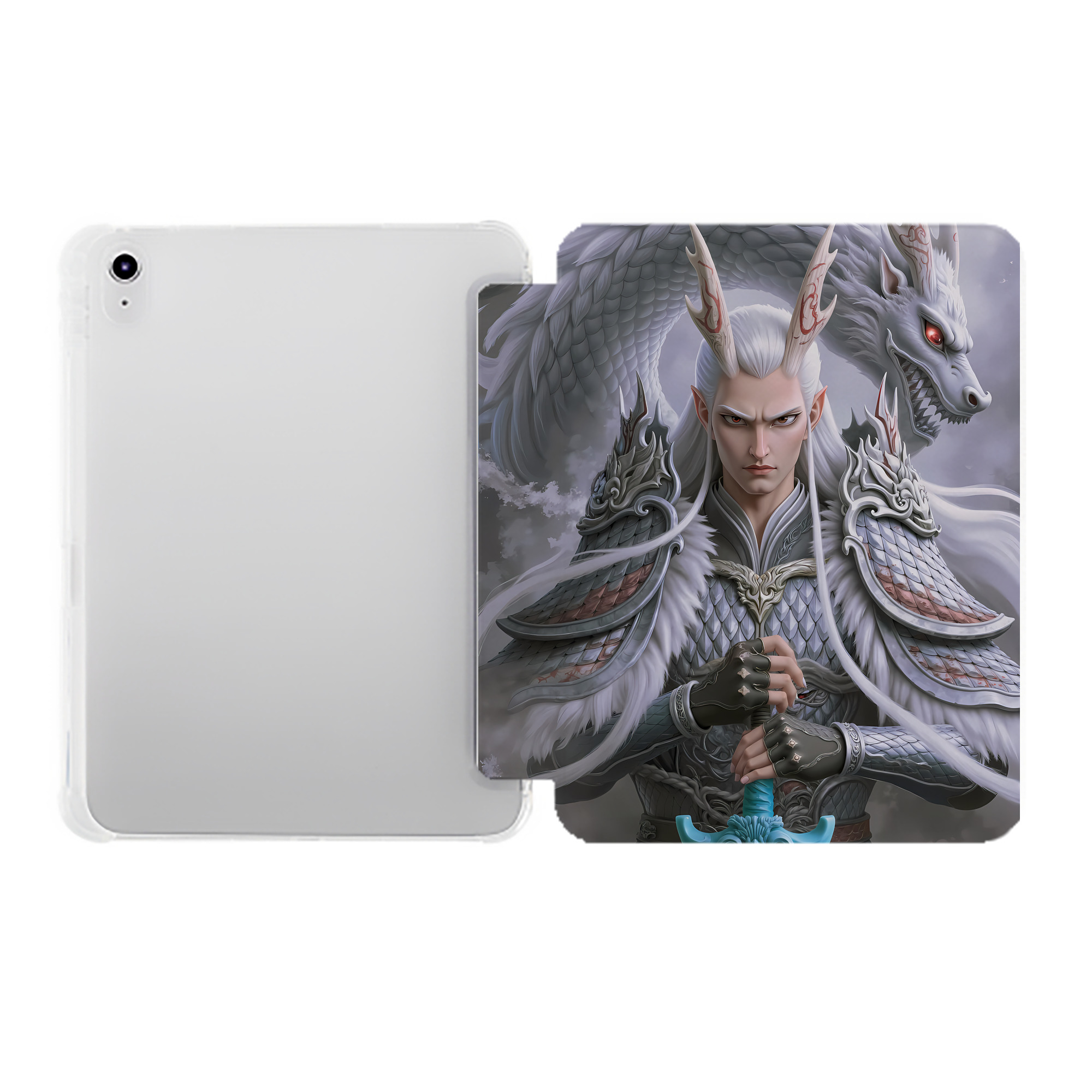 （画像用） Ne Zha 2 ナタ 魔童の大暴れ IPad ケース ペン収納付き 三つ折りスタンド PUレザー×シリコン 対応機種9.5/10.5/10.9インチ